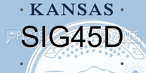 SIG45D Kansas License Plate