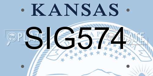 SIG574 Kansas License Plate