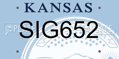 SIG652 Kansas License Plate