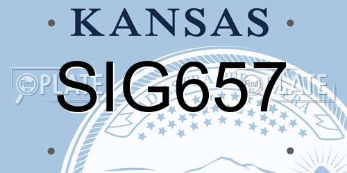 SIG657 Kansas License Plate
