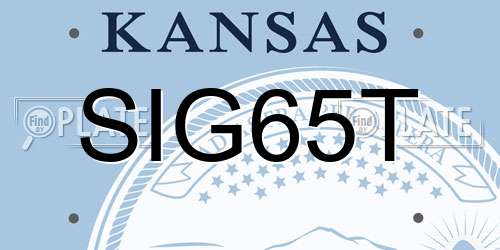SIG65T Kansas License Plate