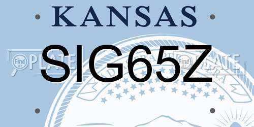 SIG65Z Kansas License Plate