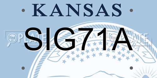 SIG71A Kansas License Plate