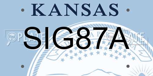SIG87A Kansas License Plate