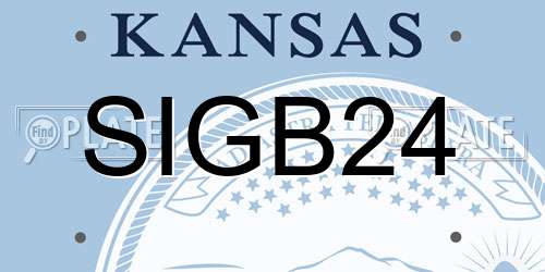 SIGB24 Kansas License Plate