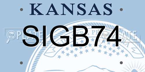 SIGB74 Kansas License Plate