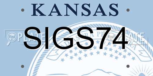 SIGS74 Kansas License Plate