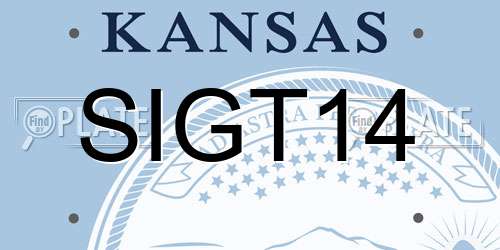 SIGT14 Kansas License Plate