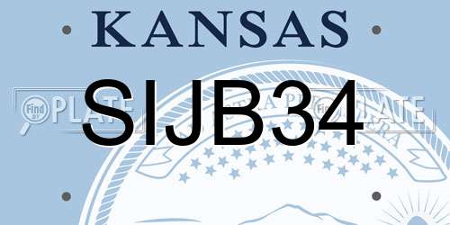 SIJB34 Kansas License Plate
