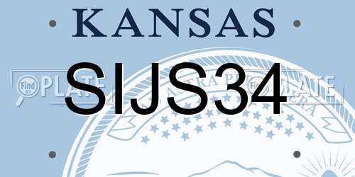 SIJS34 Kansas License Plate