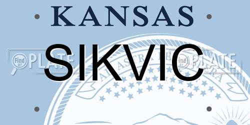 SIKVIC Kansas License Plate