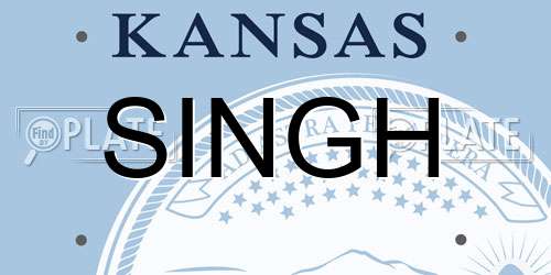 SINGH Kansas License Plate
