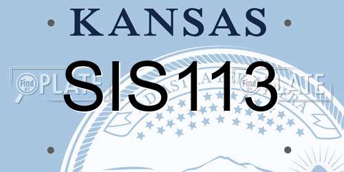 SIS113 Kansas License Plate