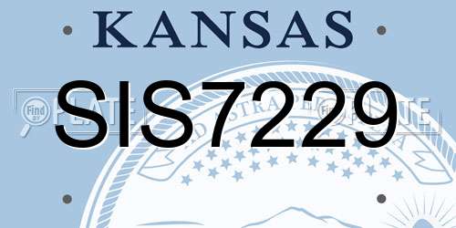 SIS7229 Kansas License Plate