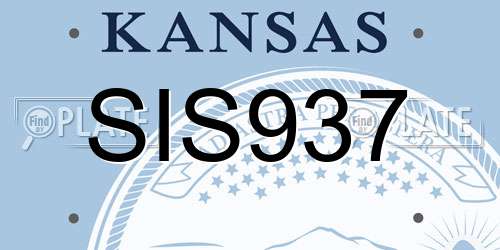 SIS937 Kansas License Plate