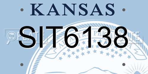 SIT6138 Kansas License Plate