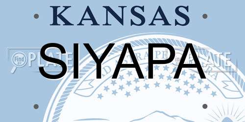 SIYAPA Kansas License Plate