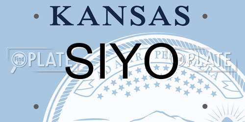 SIYO Kansas License Plate