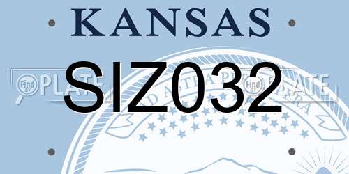 SIZ032 Kansas License Plate