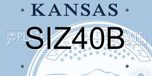 SIZ40B Kansas License Plate