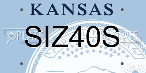 SIZ40S Kansas License Plate
