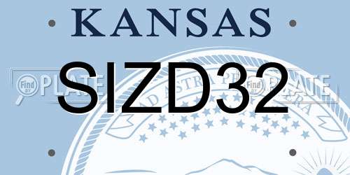 SIZD32 Kansas License Plate