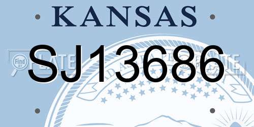 SJ13686 Kansas License Plate
