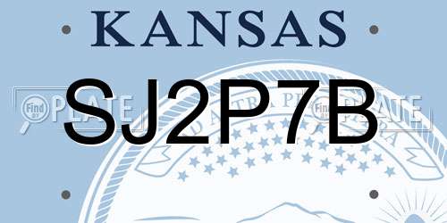 SJ2P7B Kansas License Plate