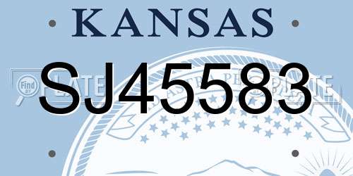 SJ45583 Kansas License Plate