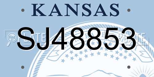 SJ48853 Kansas License Plate