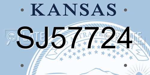 SJ57724 Kansas License Plate