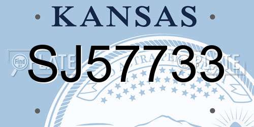 SJ57733 Kansas License Plate