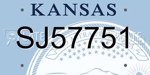 SJ57751 Kansas License Plate