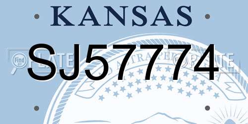 SJ57774 Kansas License Plate