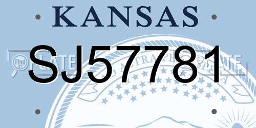 SJ57781 Kansas License Plate