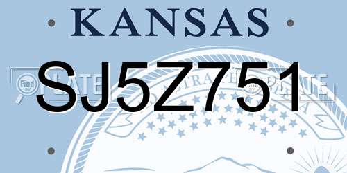 SJ5Z751 Kansas License Plate