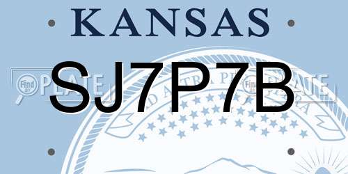 SJ7P7B Kansas License Plate