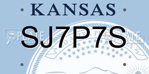 SJ7P7S Kansas License Plate