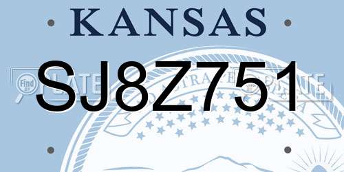 SJ8Z751 Kansas License Plate