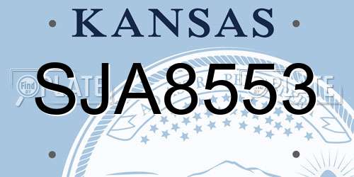 SJA8553 Kansas License Plate