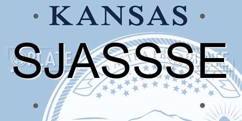 SJASSSE Kansas License Plate