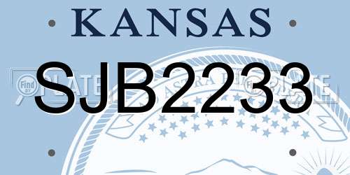 SJB2233 Kansas License Plate