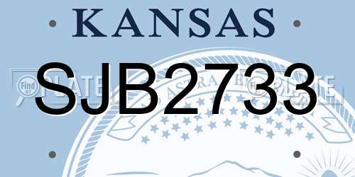 SJB2733 Kansas License Plate