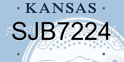 SJB7224 Kansas License Plate