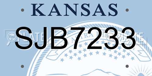 SJB7233 Kansas License Plate