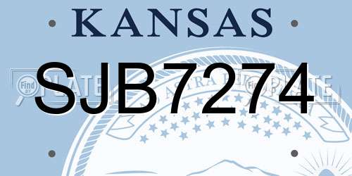 SJB7274 Kansas License Plate