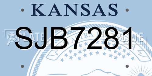 SJB7281 Kansas License Plate