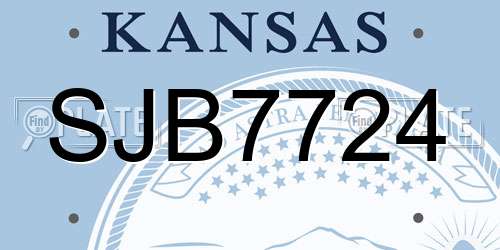 SJB7724 Kansas License Plate