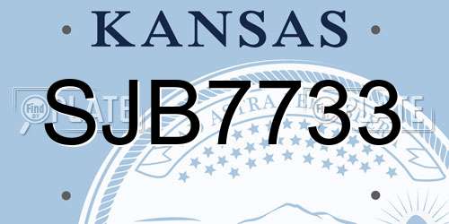 SJB7733 Kansas License Plate