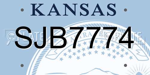 SJB7774 Kansas License Plate